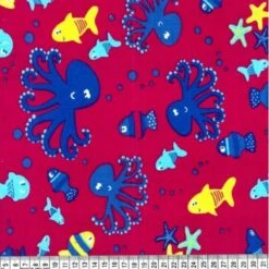 100% Cotton Corduroy Fabric Under The Sea Life Octopus Fish Starfish Water Cord