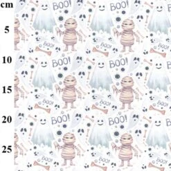 100% Cotton Digital Fabric Rose & Hubble Halloween Boo Ghosts Mummy Bones Eye