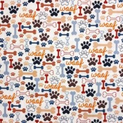 100% Cotton Digital Fabric Timeless Treasures Bones And Paws Woof Dog 112cm Wide