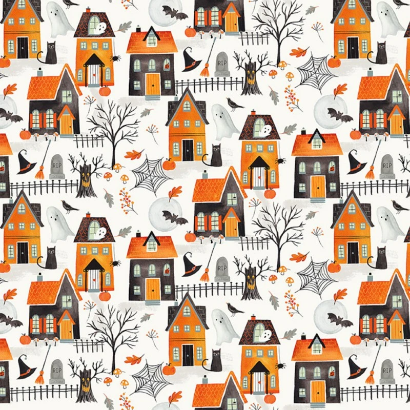 100% Cotton Digital Fabric Timeless Treasures Boo Halloween Haunted 112cm Wide 3 100% Cotton Digital Fabric Timeless Treasures Boo Halloween Haunted 112cm Wide