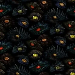 100% Cotton Digital Fabric Timeless Treasures Dragon's Eyes Fantasy 112cm Wide