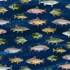 100% Cotton Digital Fabric Timeless Treasures Fish Blue By George McCartney
