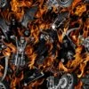100% Cotton Digital Fabric Timeless Treasures Skeletons Flaming Motorcycles Fire -OHSEWCRAFTY 100 cotton digital fabric timeless treasures skeletons flaming motorcycles fire