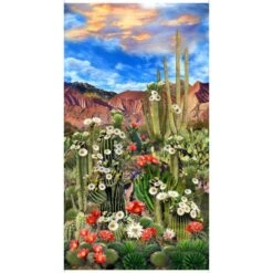 100% Cotton Digital Fabric Timeless Treasures West Scenic 60cm X 112cm Panel
