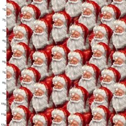100% Cotton Fabric 3 Wishes Christmas Bunched Santa's Xmas Realism