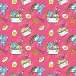 100% Cotton Fabric Camelot Fabric Care Bears Ramen Noodle Kawaii Japanese Food