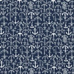 100% Cotton Fabric Dear Stella Anchors Nautical Sailing Anchor Ocean Sea