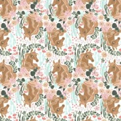 100% Cotton Fabric Dear Stella Desert Bloom Horse Floral Horses