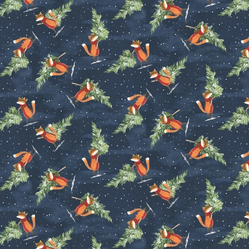 100% Cotton Fabric Dear Stella Fox Foxes Woodland Animals Christmas Xmas 3 100% Cotton Fabric Dear Stella Fox Foxes Woodland Animals Christmas Xmas