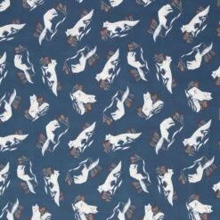100% Cotton Fabric Dear Stella White Foxes Fox Wolf Wolves Animals