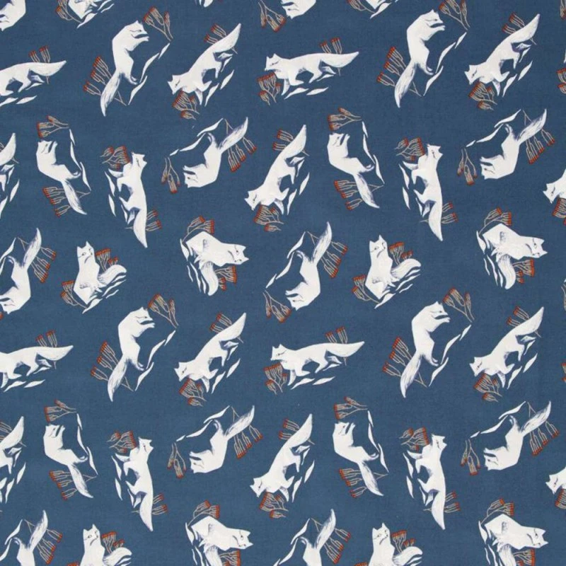 100% Cotton Fabric Dear Stella White Foxes Fox Wolf Wolves Animals 3 100% Cotton Fabric Dear Stella White Foxes Fox Wolf Wolves Animals