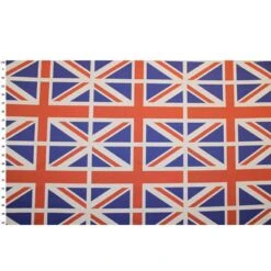 100% Cotton Fabric Digital Large Union Jack Flags Platinum Jubilee 150cm Wide