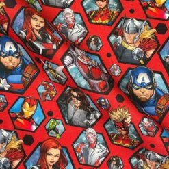 100% Cotton Fabric Digital Marvel Avengers Superheroes Hexagons 140cm Wide -OHSEWCRAFTY 100 cotton fabric digital marvel avengers superheroes hexagons 140cm wide 2