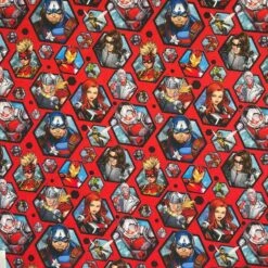 100% Cotton Fabric Digital Marvel Avengers Superheroes Hexagons 140cm Wide