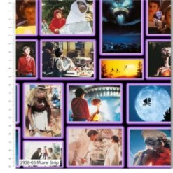 100% Cotton Fabric E.T Movie Strip Collage Squares