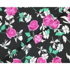 100% Cotton Fabric Graphic Illustrated Mix Floral Flower Rose Leaves 145cm Wide