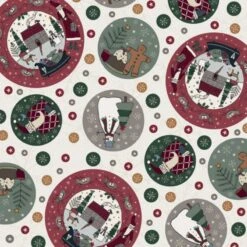 100% Cotton Fabric Hollyberry Christmas Happy Holiday Festive Lynette Anderson