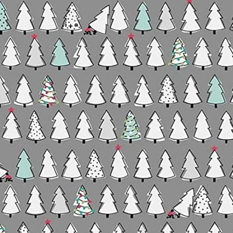 100% Cotton Fabric Ink & Arrow Christmas Trees Xmas Festive Mingle Jingle 3 100% Cotton Fabric Ink & Arrow Christmas Trees Xmas Festive Mingle Jingle
