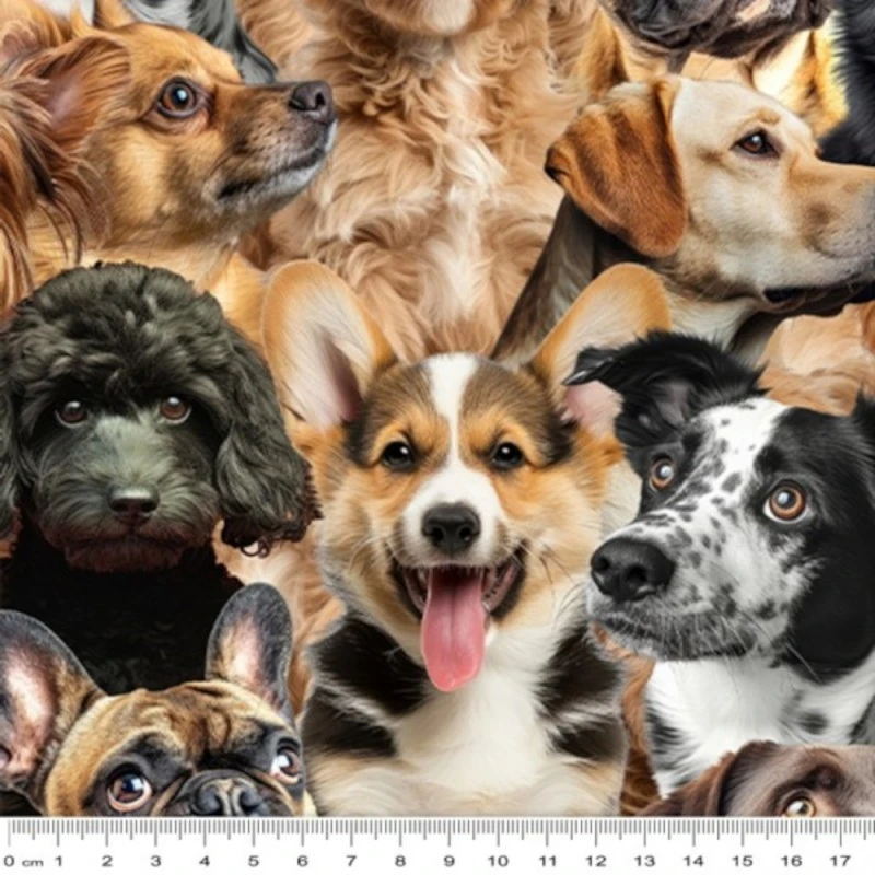 100% Cotton Fabric Kennard & Kennard Furry Fun Stacked Dogs Labrador 112cm Wide 3 100% Cotton Fabric Kennard & Kennard Furry Fun Stacked Dogs Labrador 112cm Wide