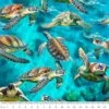 100% Cotton Fabric Kennard & Kennard Marine Marvels Ocean Sea Turtles 112cm Wide -OHSEWCRAFTY 100 cotton fabric kennard kennard marine marvels ocean sea turtles 112cm wide