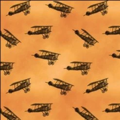 100% Cotton Fabric Kennard & Kennard Remembrance War Planes SunSet Sky
