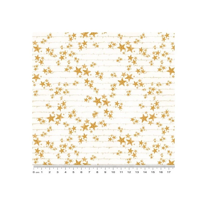 100% Cotton Fabric Kennard & Kennard Strings Of Golden Starry Stars On Lines 3 100% Cotton Fabric Kennard & Kennard Strings Of Golden Starry Stars On Lines