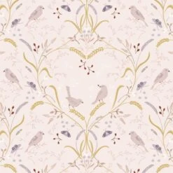 100% Cotton Fabric Lewis & Irene Bird By Bird Meadow Floral Butterfly Moth