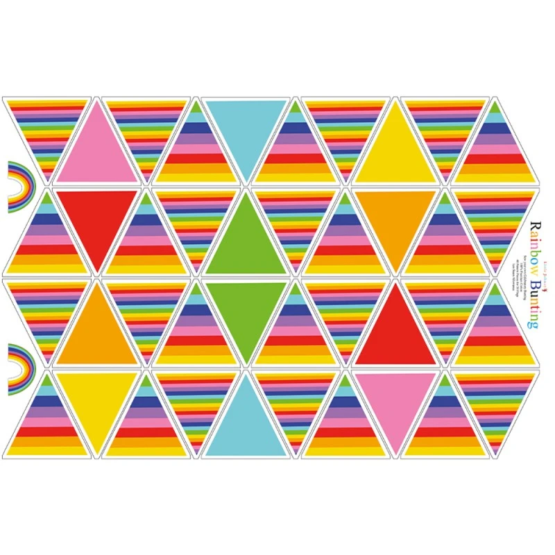 100% Cotton Fabric Little Johnny Bright Rainbow Pride Bunting Panel 3 100% Cotton Fabric Little Johnny Bright Rainbow Pride Bunting Panel