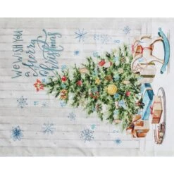 100% Cotton Fabric Little Johnny Christmas Calendar Christmas Tree