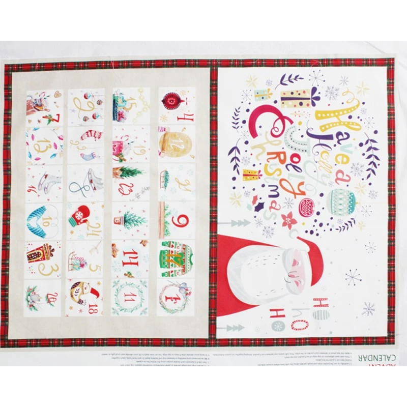 100% Cotton Fabric Little Johnny Christmas Calendar Decorative Santa Claus 4 100% Cotton Fabric Little Johnny Christmas Calendar Decorative Santa Claus - Image 2