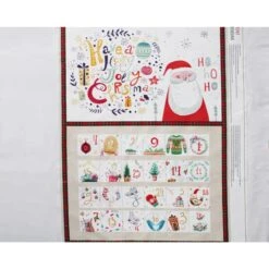 100% Cotton Fabric Little Johnny Christmas Calendar Decorative Santa Claus