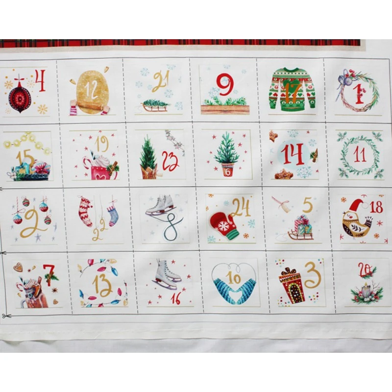 100% Cotton Fabric Little Johnny Christmas Calendar Decorative Santa Claus 9 100% Cotton Fabric Little Johnny Christmas Calendar Decorative Santa Claus - Image 7