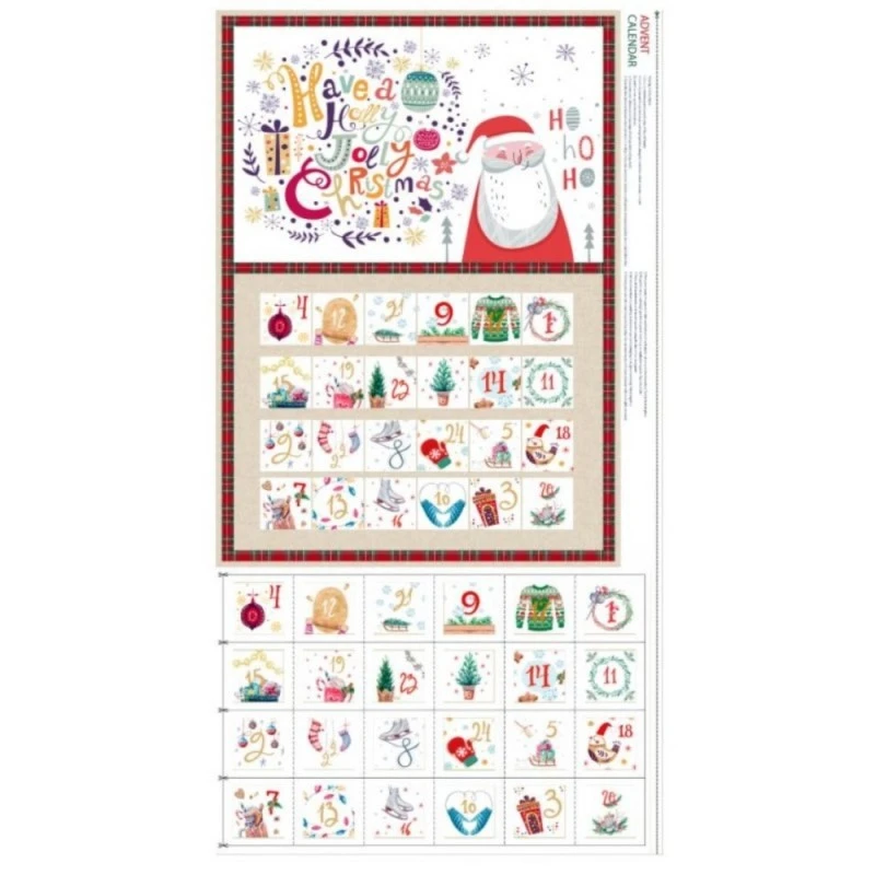 100% Cotton Fabric Little Johnny Christmas Calendar Decorative Santa Claus 10 100% Cotton Fabric Little Johnny Christmas Calendar Decorative Santa Claus - Image 8