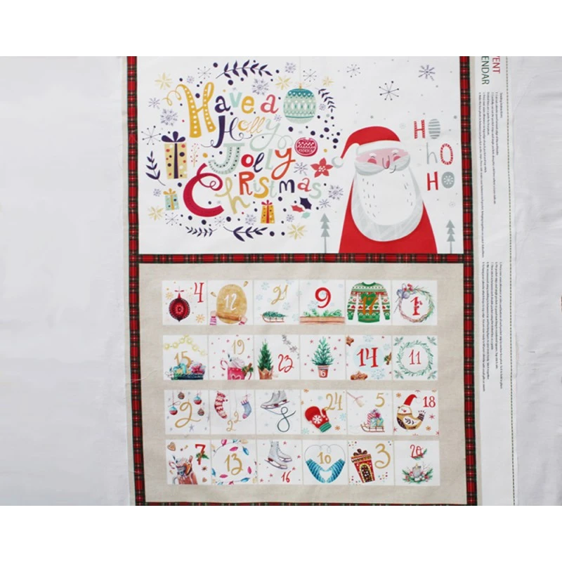100% Cotton Fabric Little Johnny Christmas Calendar Decorative Santa Claus 3 100% Cotton Fabric Little Johnny Christmas Calendar Decorative Santa Claus