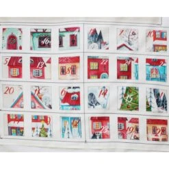 100% Cotton Fabric Little Johnny Christmas Calendar Winter Houses