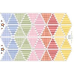 100% Cotton Fabric Little Johnny Striped Gingham Rainbow Bunting Panel