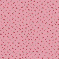 100% Cotton Fabric Makower Afternoon Tea Cherry Crush Scattered Fruit 112cm Wide