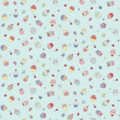 100% Cotton Fabric Makower Afternoon Tea Cupcake Confetti Party Food 112cm Wide