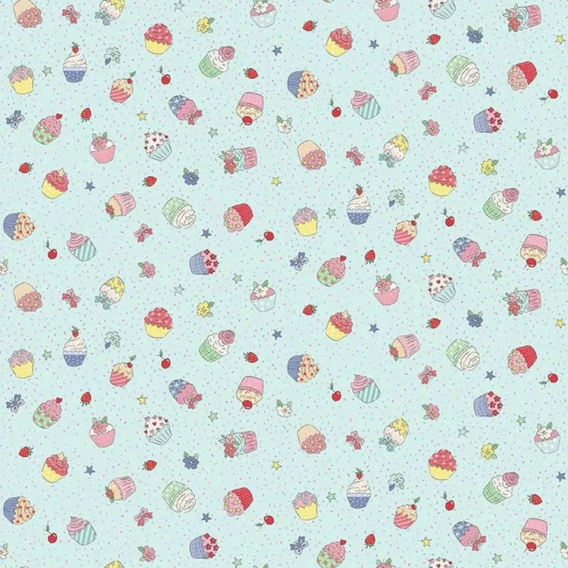 100% Cotton Fabric Makower Afternoon Tea Cupcake Confetti Party Food 112cm Wide 3 100% Cotton Fabric Makower Afternoon Tea Cupcake Confetti Party Food 112cm Wide