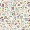100% Cotton Fabric Makower Afternoon Tea Time Cakes Teapots Saucers 112cm Wide -OHSEWCRAFTY 100 cotton fabric makower afternoon tea time cakes teapots saucers 112cm wide