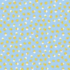 100% Cotton Fabric Makower Hello Spring Cheerful Chicks Eggs Hatched 112cm Wide