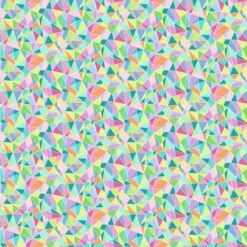 100% Cotton Fabric Makower Hello Spring Mosaic Geometric Colourful 112cm Wide