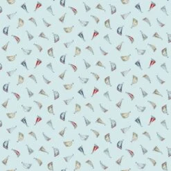 100% Cotton Fabric Makower High Tide Sail Away Sailboats Nautical 112cm Wide