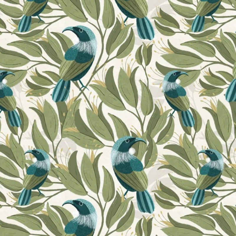 100% Cotton Fabric Nutex Bird Stories Tui Floral Flower Leaves 110cm Wide 3 100% Cotton Fabric Nutex Bird Stories Tui Floral Flower Leaves 110cm Wide