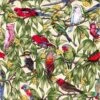 100% Cotton Fabric Nutex Birds In Paradise Cockatoo Kookaburra Parrots Galah -OHSEWCRAFTY 100 cotton fabric nutex birds in paradise cockatoo kookaburra parrots galah