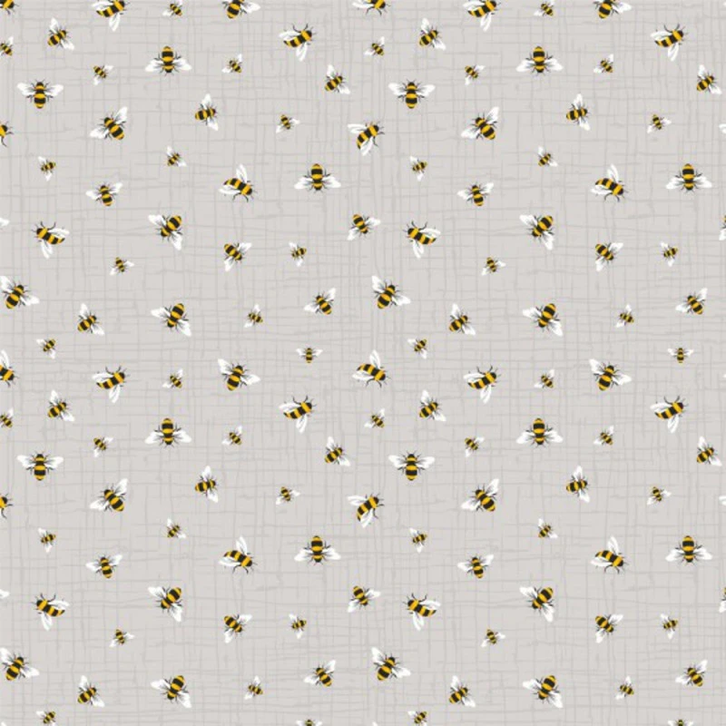 100% Cotton Fabric Nutex Birdsong Bumble Bee Buzzy Bees Grey Bugs Insect 3 100% Cotton Fabric Nutex Birdsong Bumble Bee Buzzy Bees Grey Bugs Insect