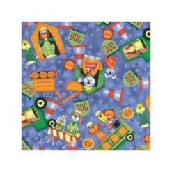 100% Cotton Fabric Nutex Construction Dogs Road Works Diggers Cones