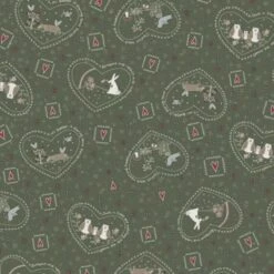 100% Cotton Fabric Nutex Corner Of The Woods Lynette Anderson Woodland Hearts