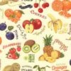100% Cotton Fabric Nutex Cream Fresh Fruit Market Food Apples -OHSEWCRAFTY 100 cotton fabric nutex cream fresh fruit market food apples