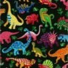 100% Cotton Fabric Nutex Dinosaur Dance Patchwork T-Rex Dino -OHSEWCRAFTY 100 cotton fabric nutex dinosaur dance patchwork t rex dino
